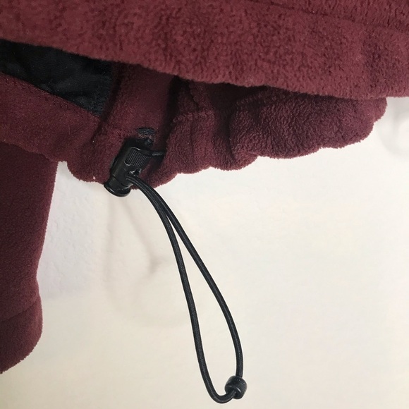 Lands End burgundy fleece zip up jacket Large - Picture 5 of 11